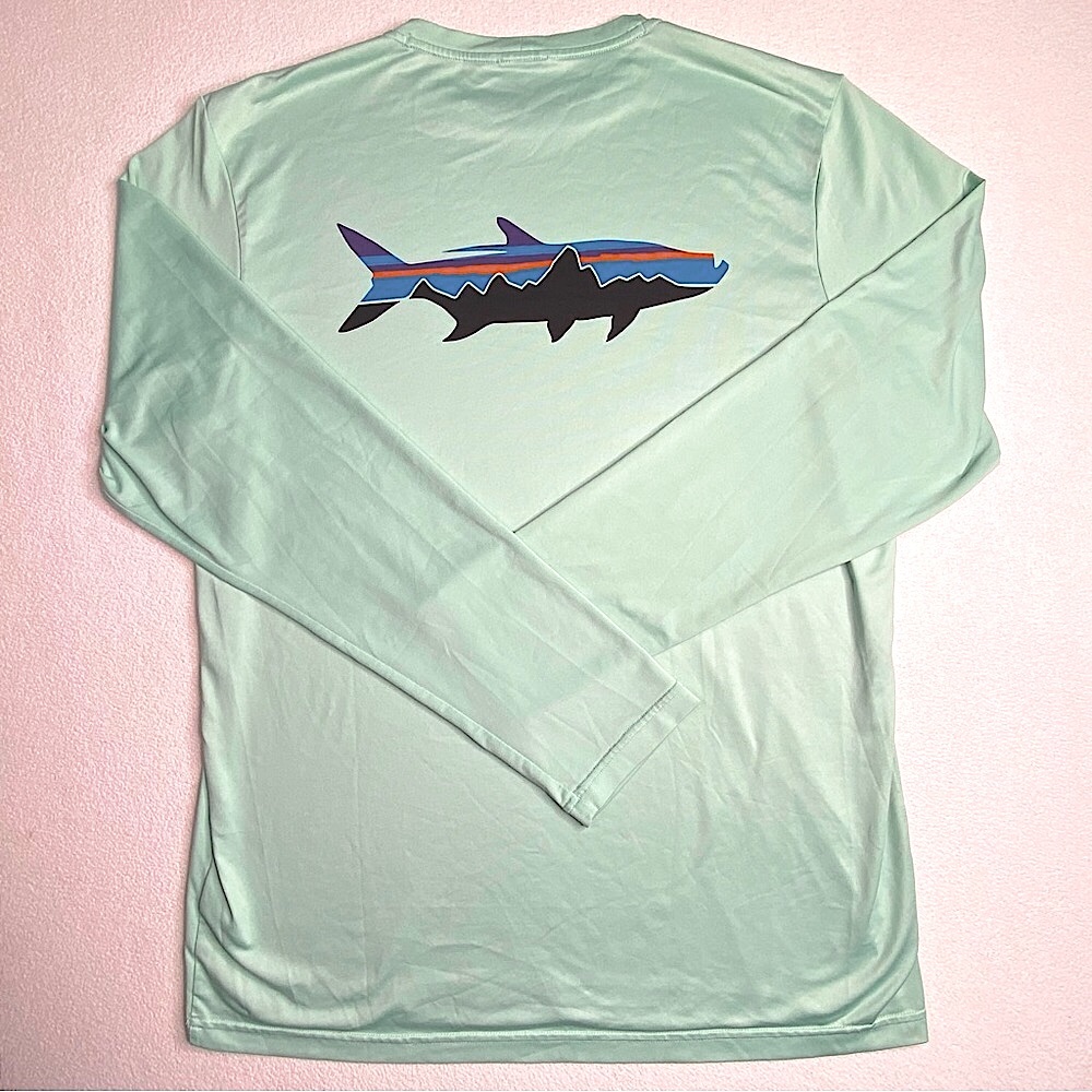 Patagonia Men's LS Capilene Cool Daily Waters Graphic T-Shirt - Size (M) Mint - Picture 4 of 14